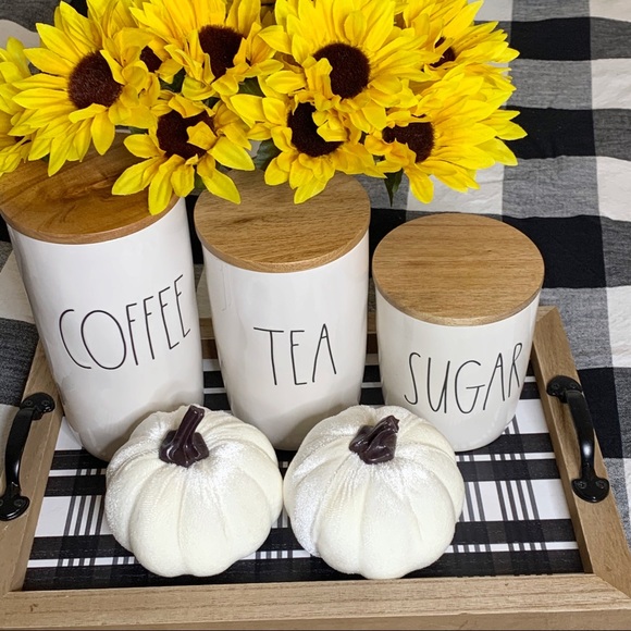 Rae Dunn Other - NWT🖤Rae Dunn 3pc COFFEE,TEA & SUGAR Canister Set